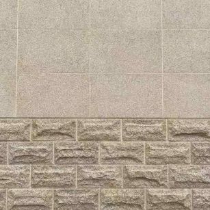 泰安 黄金麻自然面蘑菇石配荔枝面干挂