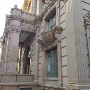 泰安 黄金麻花岗岩光面别墅外墙干挂施工完成