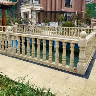 泰安黄金麻花岗岩石材栏杆，扶手，将军柱，花瓶柱