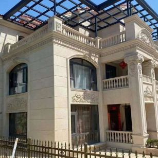 泰安 黄金麻花岗岩荔枝面别墅外墙干挂