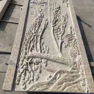 泰安 黄金麻雕刻板浮雕迎客松