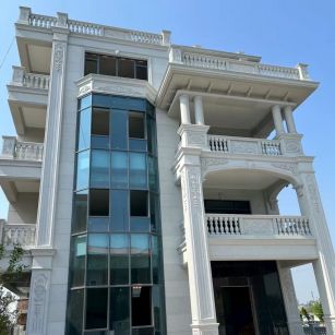 泰安 白麻花岗岩别墅外墙干挂效果展示