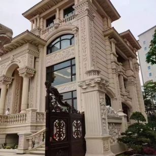 泰安 黄金麻花岗岩别墅外墙干挂效果展示