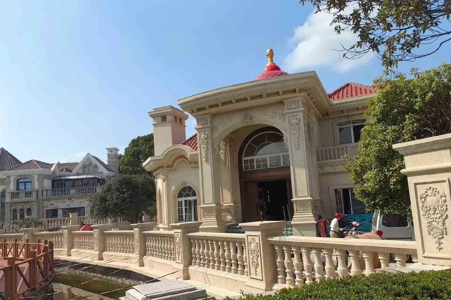 泰安 黄金麻花岗岩欧式别墅