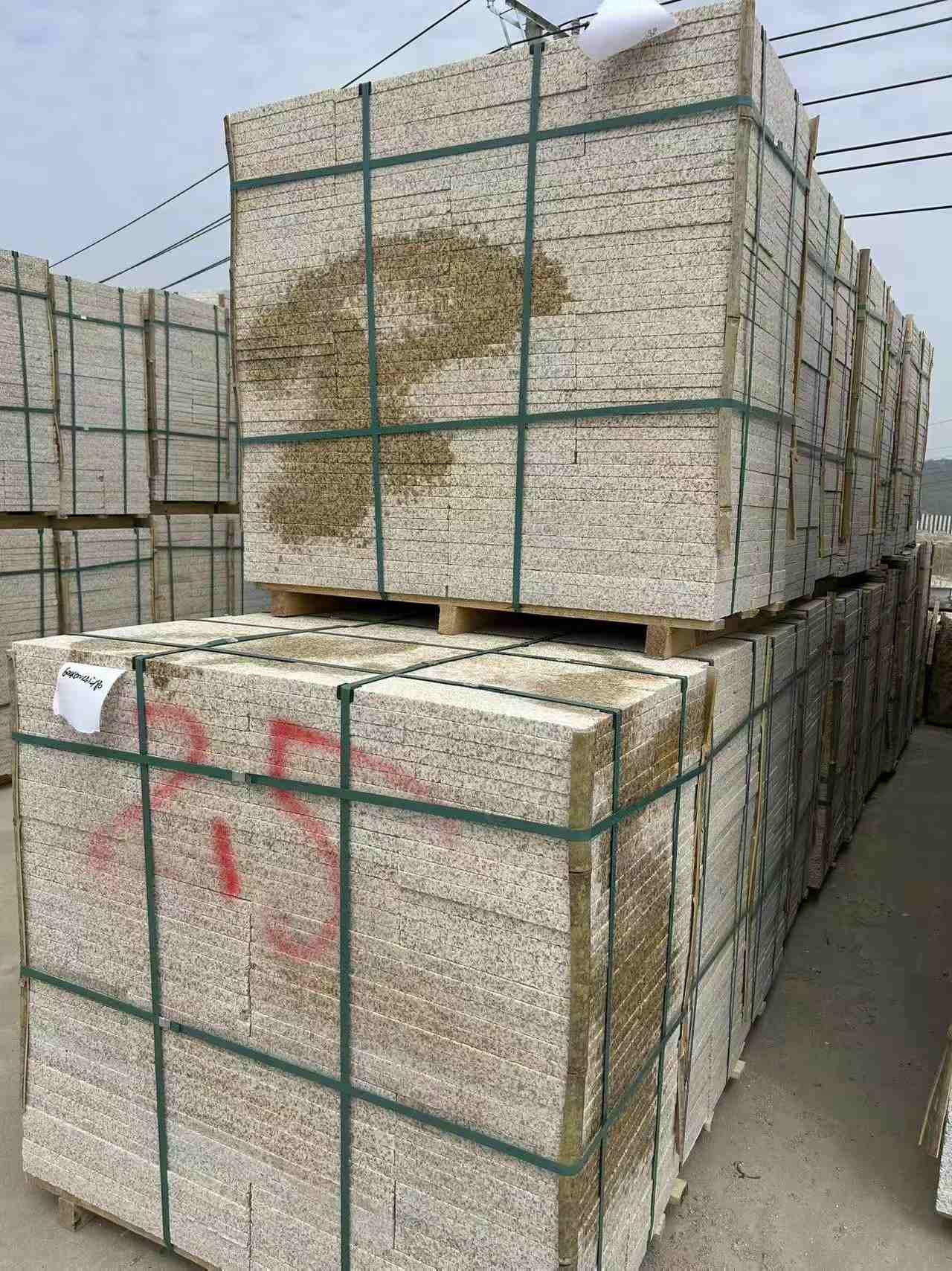 泰安 黄金麻花岗岩石材荔枝面地铺石2.5*300*600