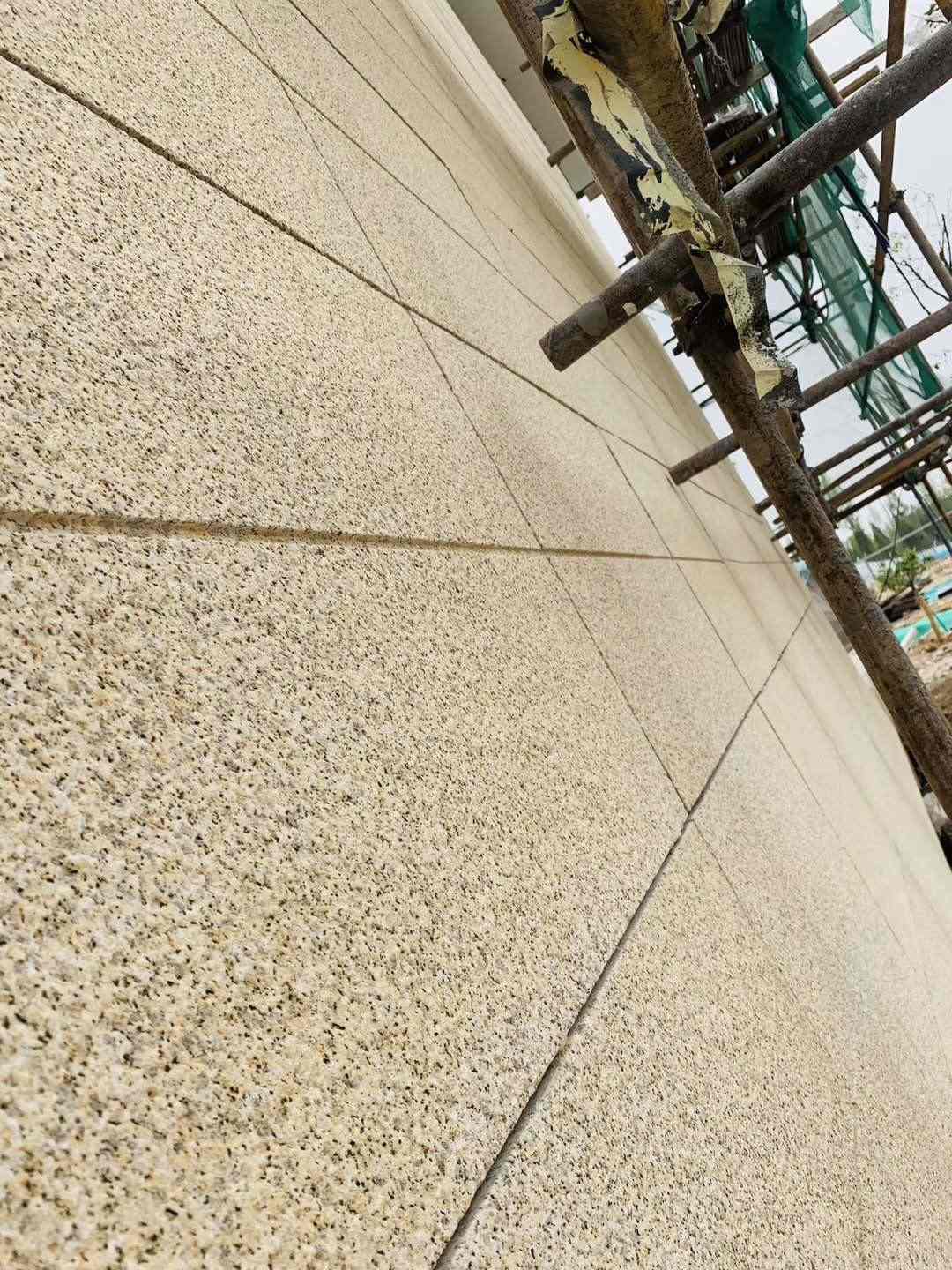 泰安 黄金麻花岗岩荔枝面外墙干挂石材效果示例