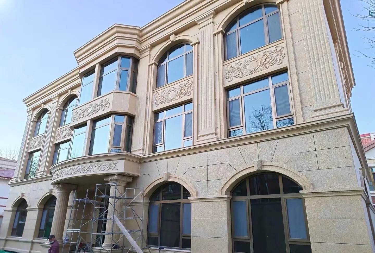 泰安 黄金麻花岗岩别墅外墙干挂