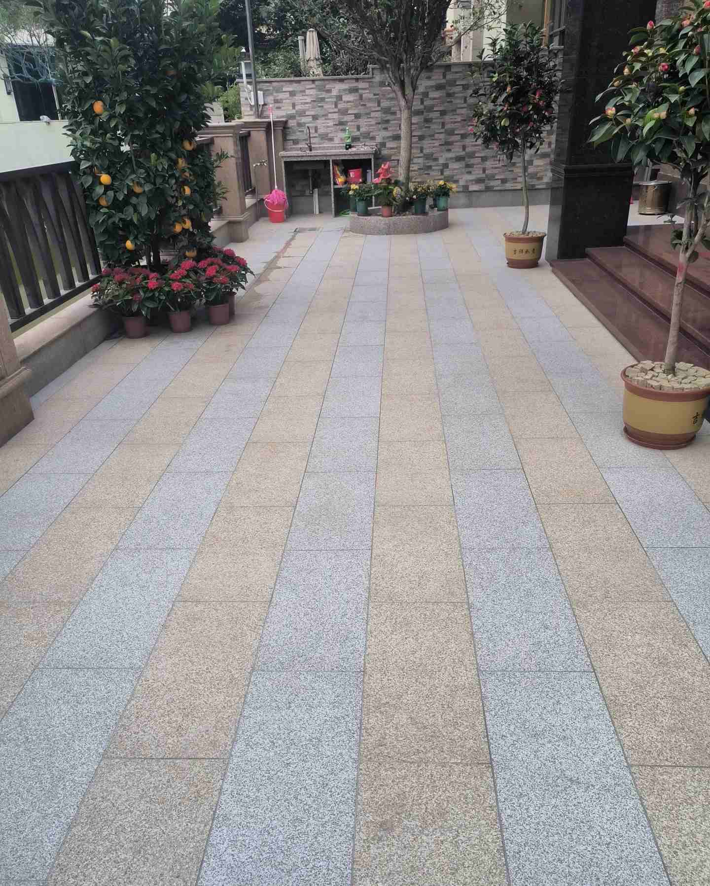 泰安 黄金麻白麻荔枝面庭院铺装展示